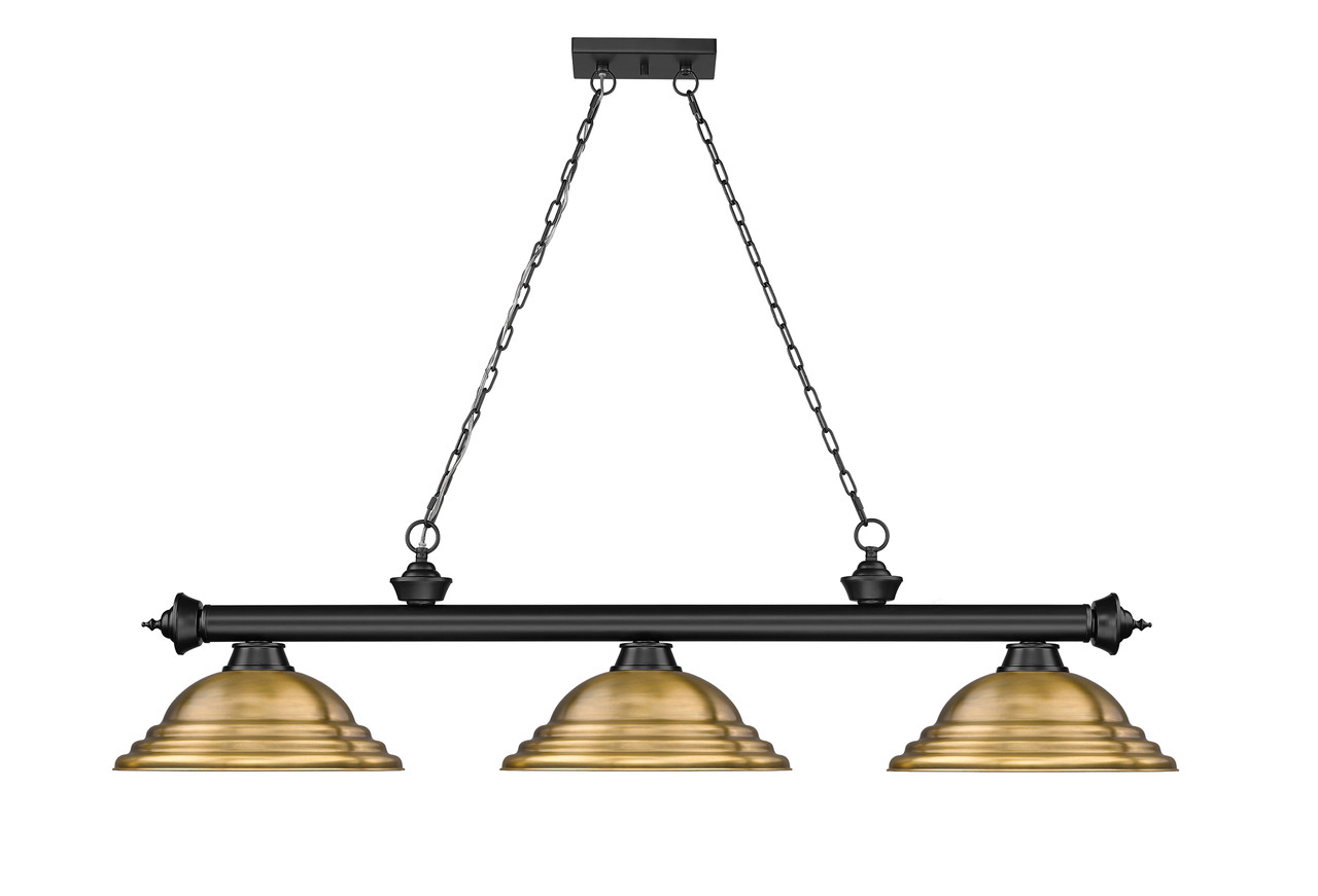 Z-LITE 2306-3MB-SRB 3 Light Billiard, Matte Black Z-LITE 2306-3MB-SRB 3 Light Billiard, Matte Black