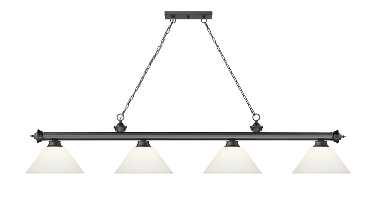 Z-LITE 2306-4BP-AMO14 4 Light Billiard, Bronze Plated Z-LITE 2306-4BP-AMO14 4 Light Billiard, Bronze Plated