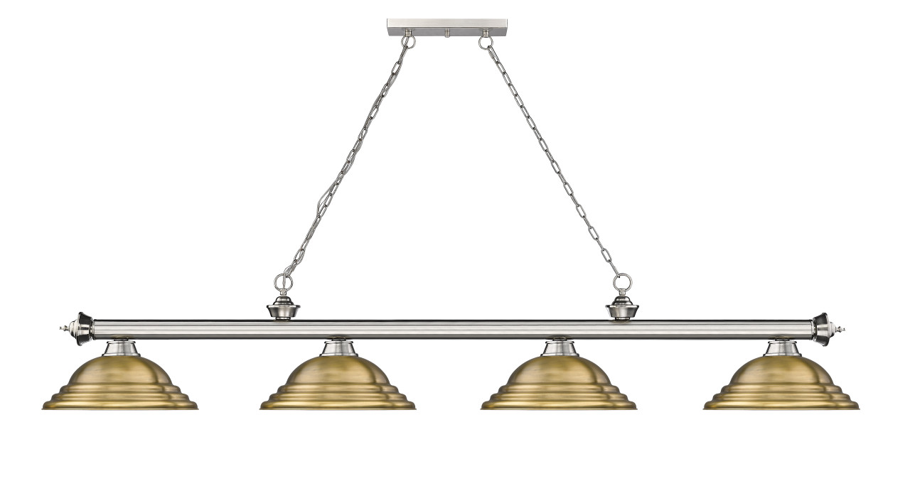 Z-LITE 2306-4BN-SRB 4 Light Billiard, Brushed Nickel