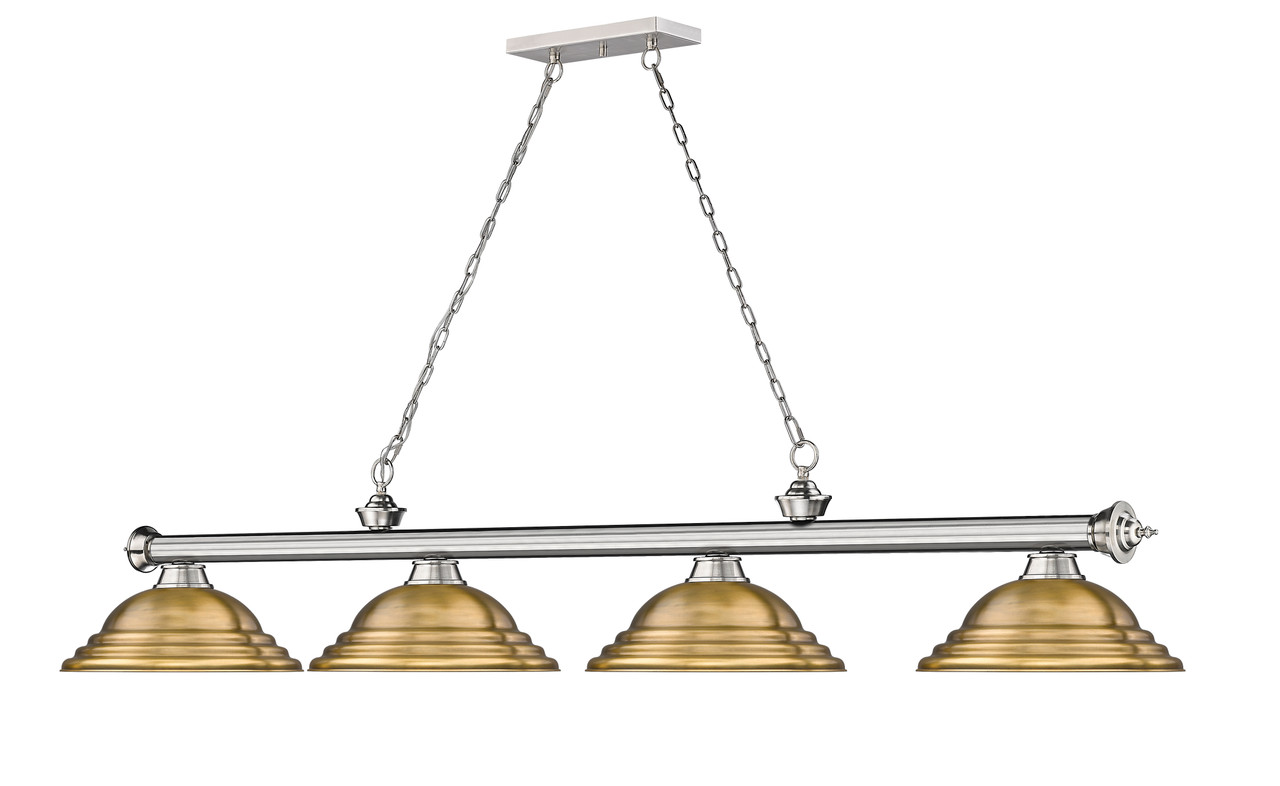 Z-LITE 2306-4BN-SRB 4 Light Billiard, Brushed Nickel
