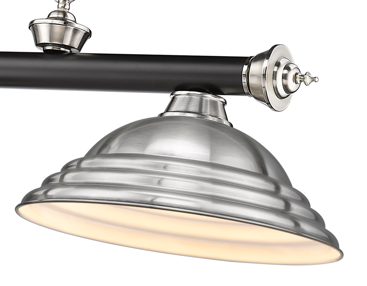 Z-LITE 2306-3MB-BN-SBN 3 Light Billiard, Matte Black + Brushed Nickel
