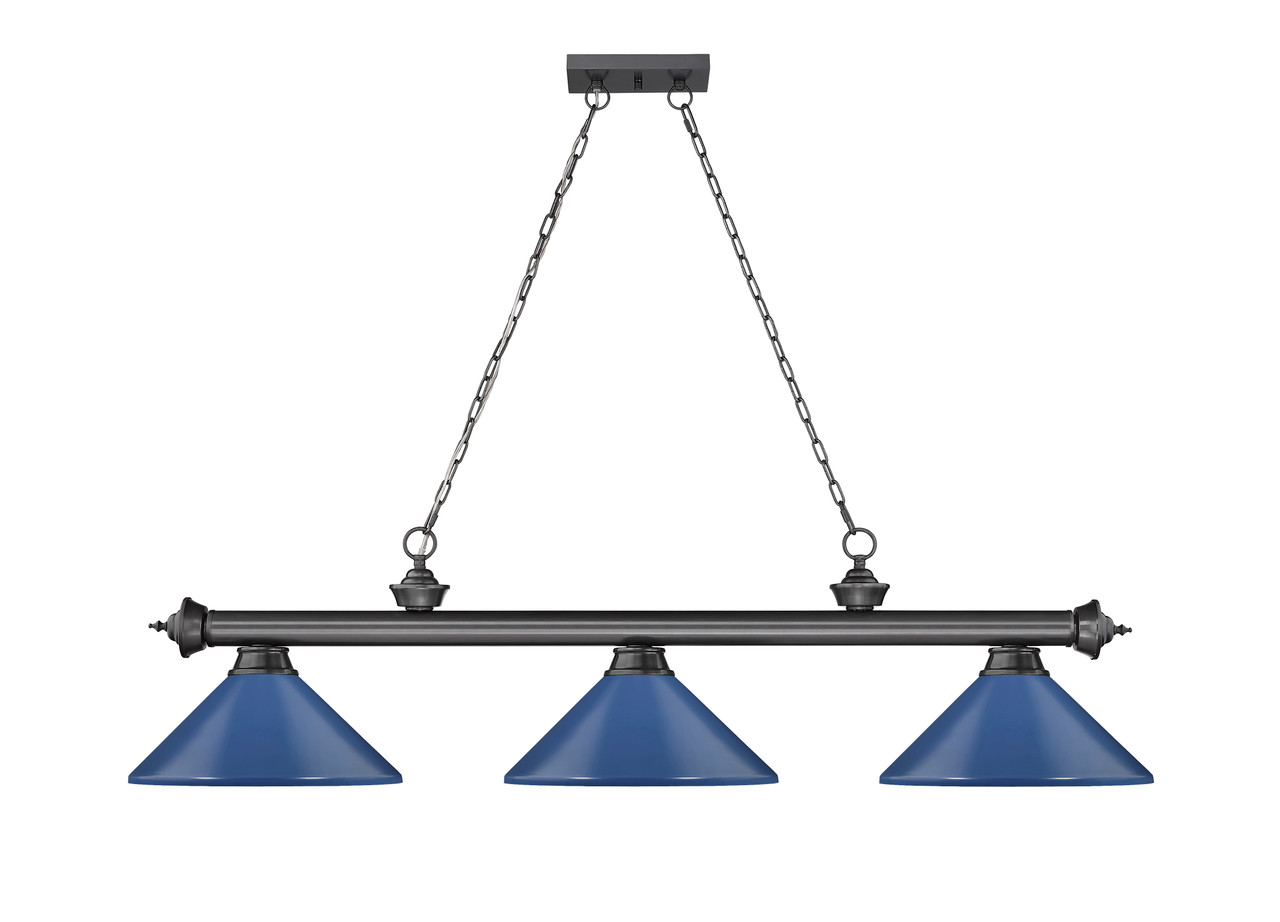 Z-LITE 2306-3BP-MNB 3 Light Billiard, Bronze Plated