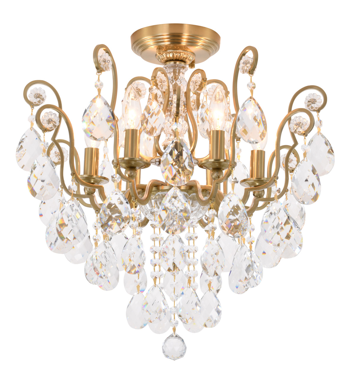 Bethel International BET61 6-Light Chandelier, Antique Brass