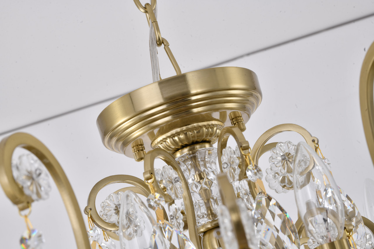 Bethel International BET62 8-Light Chandelier, Antique Brass