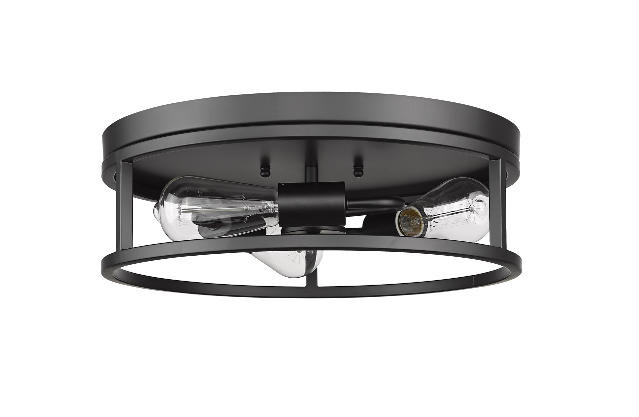 Bethel International YS2180C16BLK 3-Light Flush Mount, Black
