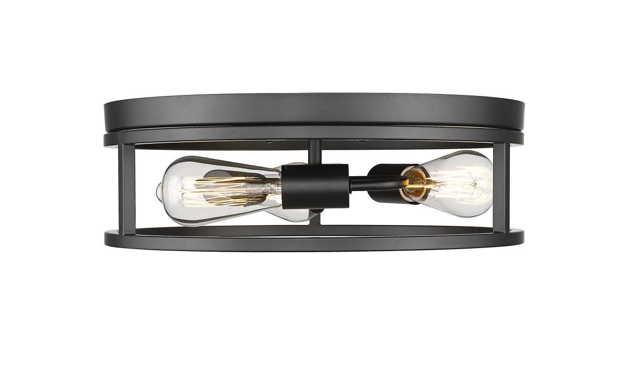 Bethel International YS2180C16BLK 3-Light Flush Mount, Black