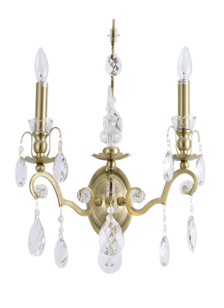 Bethel International BET73 2-Light Wall Sconce, Brass