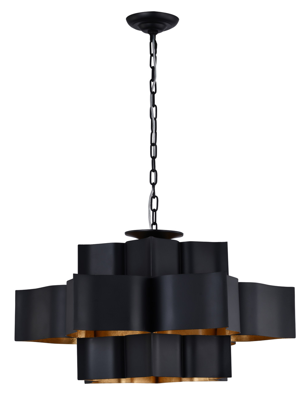 Bethel International MU03C30BG 12-Light Chandelier, Matte Black