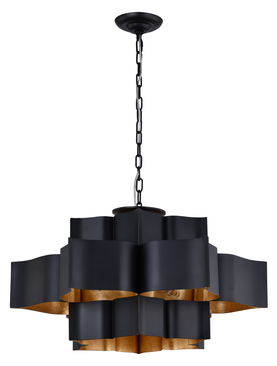 Bethel International MU03C30BG 12-Light Chandelier, Matte Black