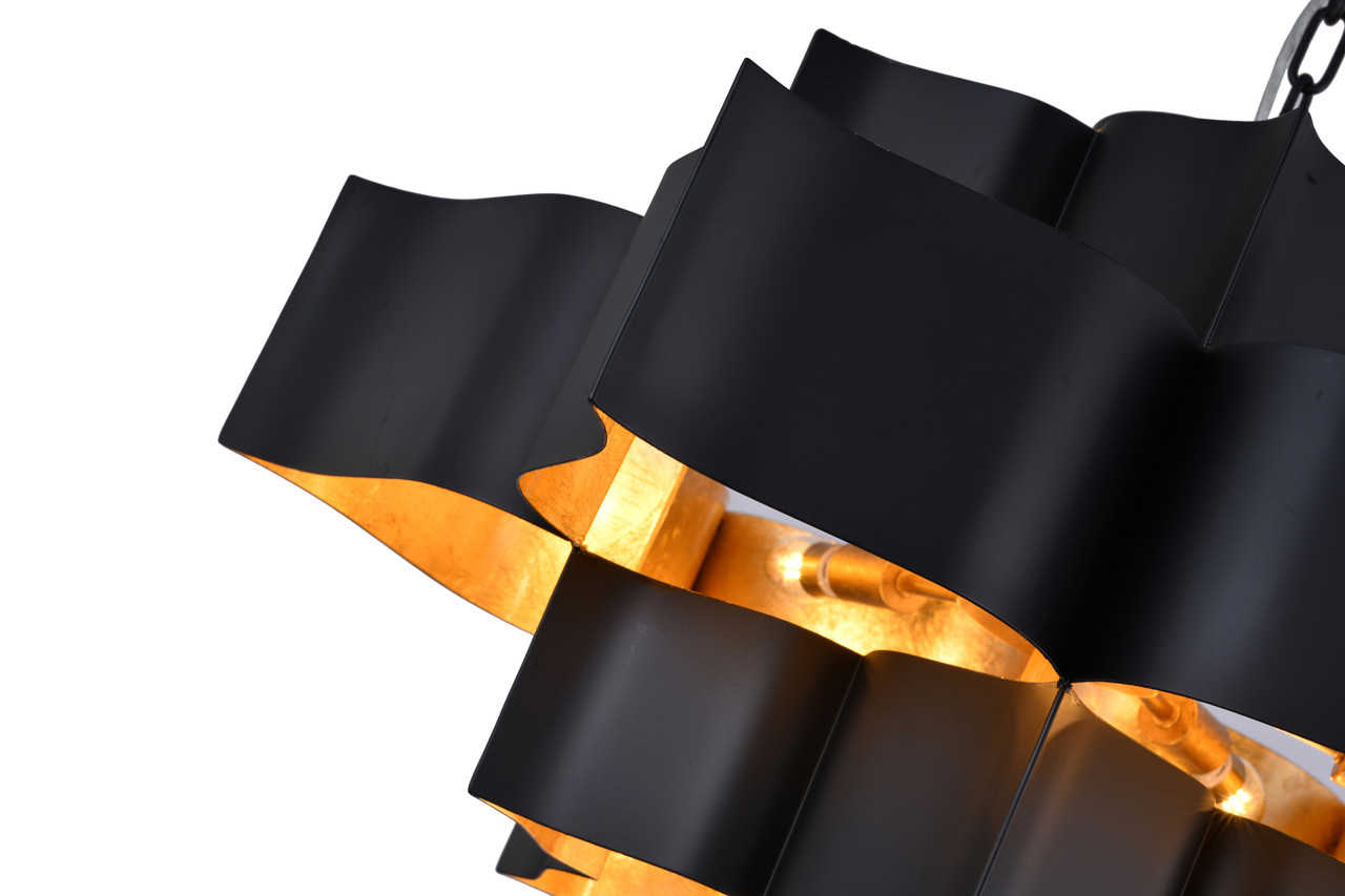 Bethel International MU03C30BG 12-Light Chandelier, Matte Black