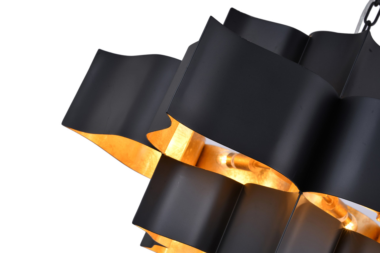 Bethel International MU03C30BG 12-Light Chandelier, Matte Black