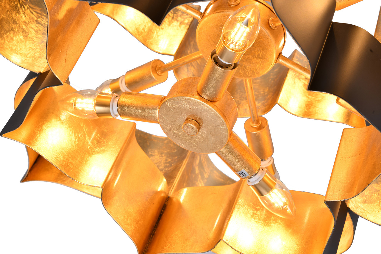 Bethel International MU03C30BG 12-Light Chandelier, Matte Black