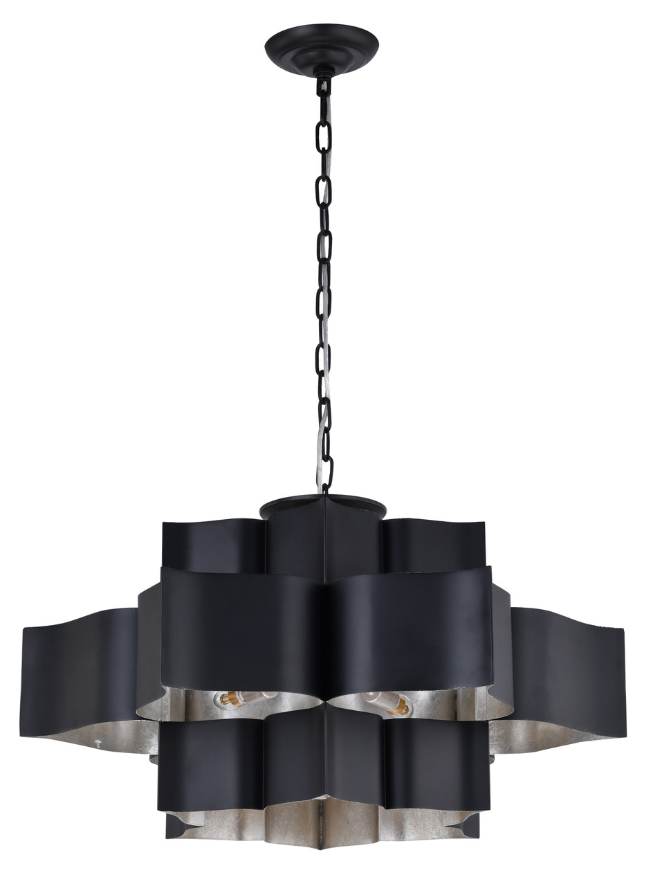 Bethel International MU03C30BS 12-Light Chandelier, Matte Black
