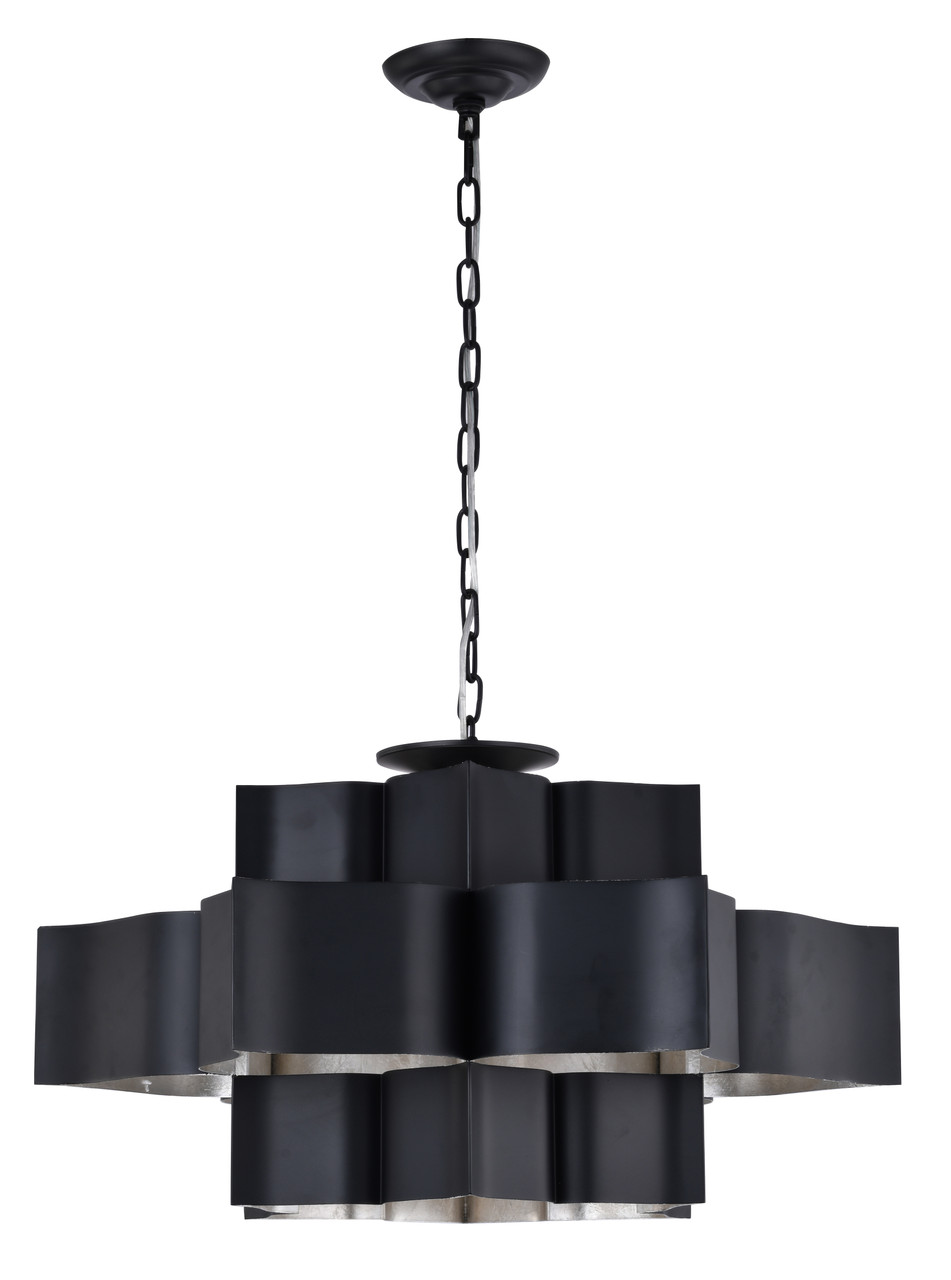 Bethel International MU03C30BS 12-Light Chandelier, Matte Black