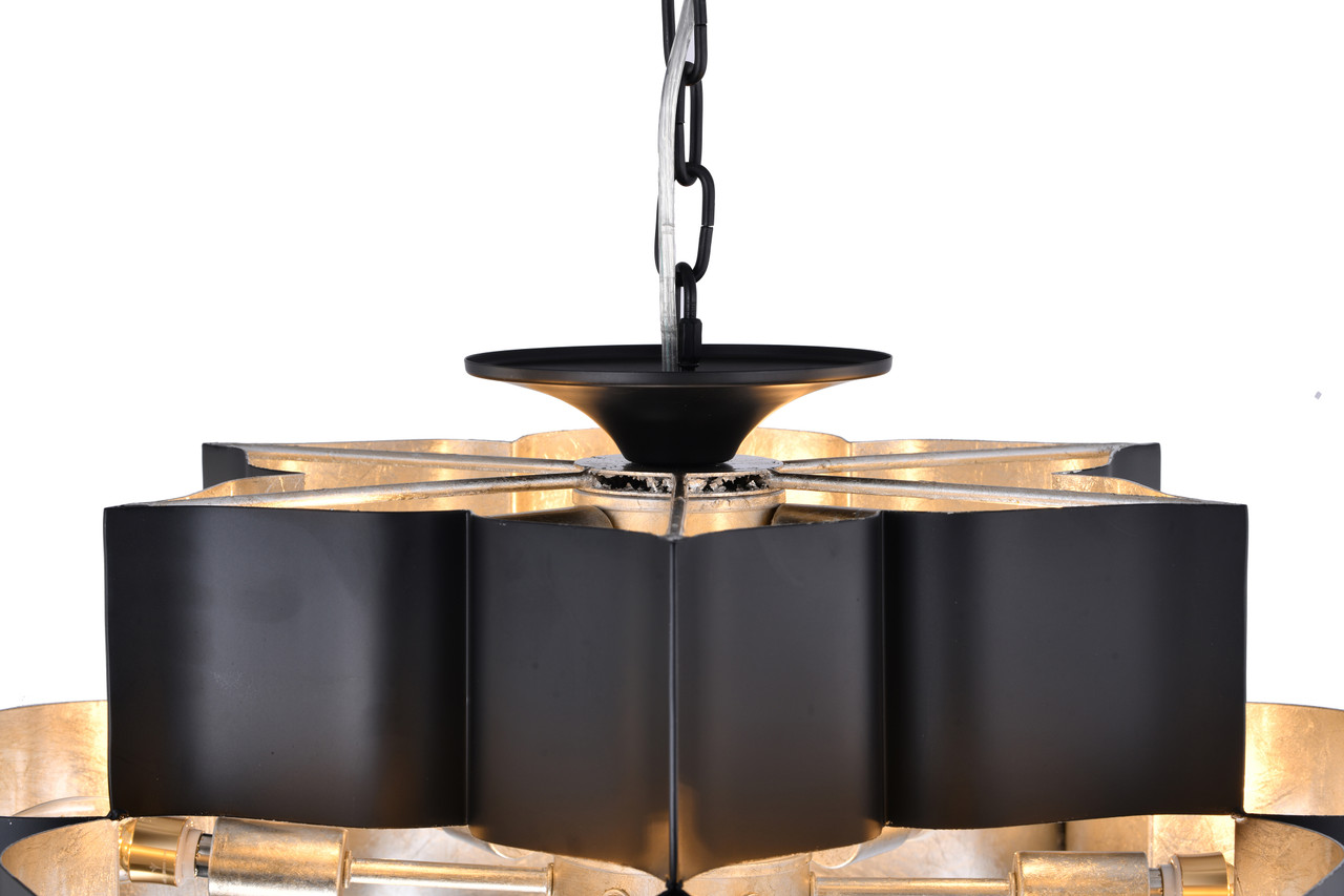 Bethel International MU03C30BS 12-Light Chandelier, Matte Black