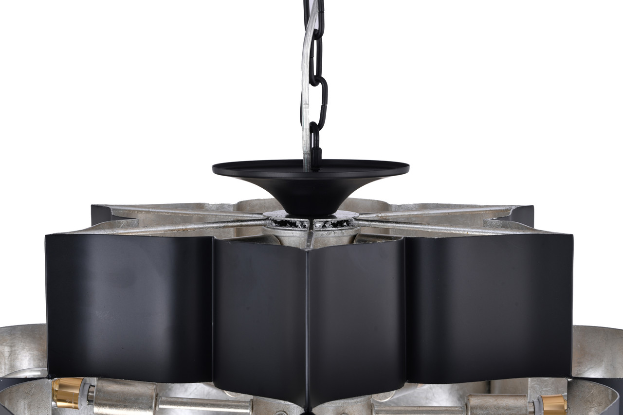 Bethel International MU03C30BS 12-Light Chandelier, Matte Black