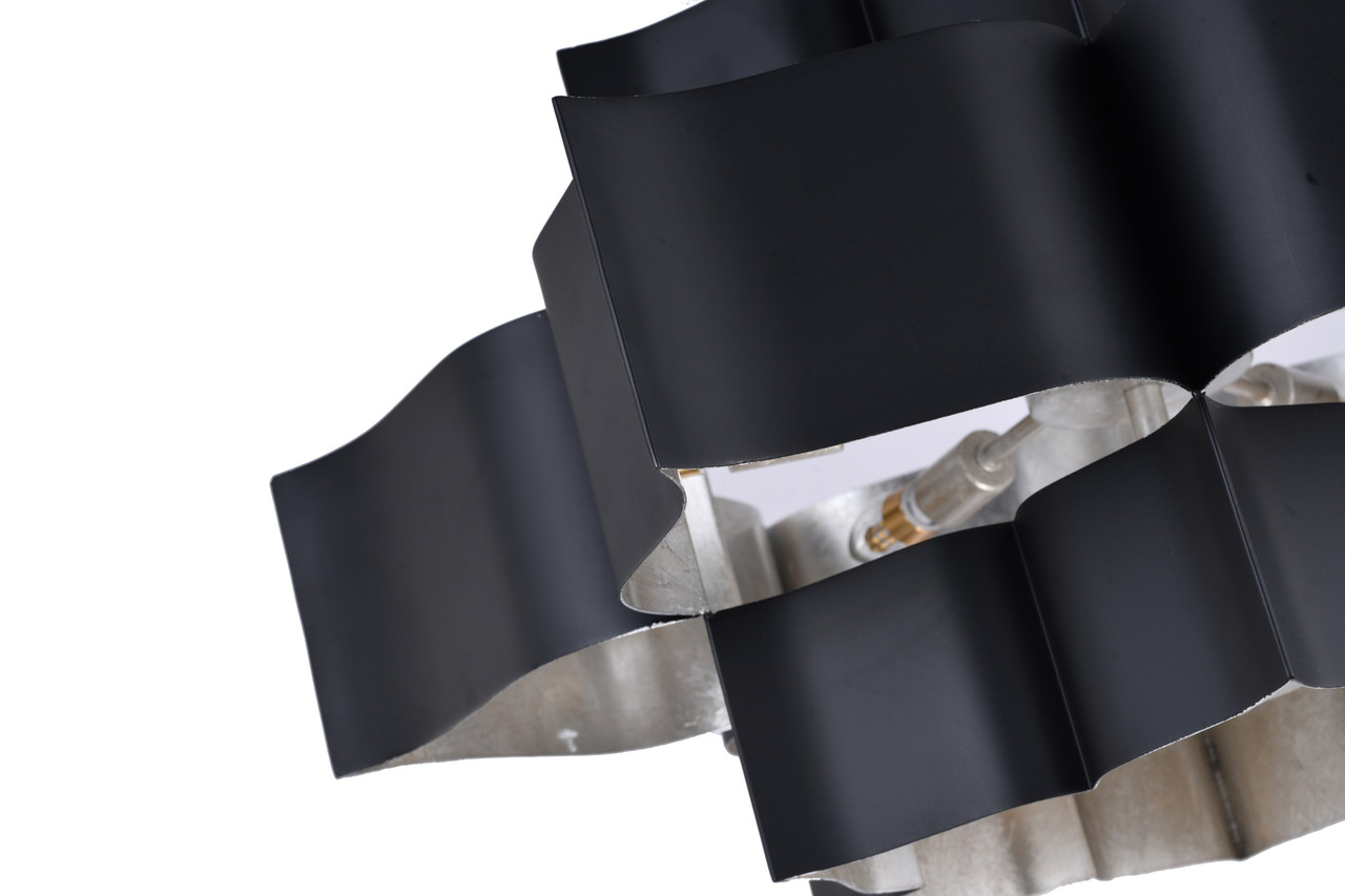 Bethel International MU03C30BS 12-Light Chandelier, Matte Black