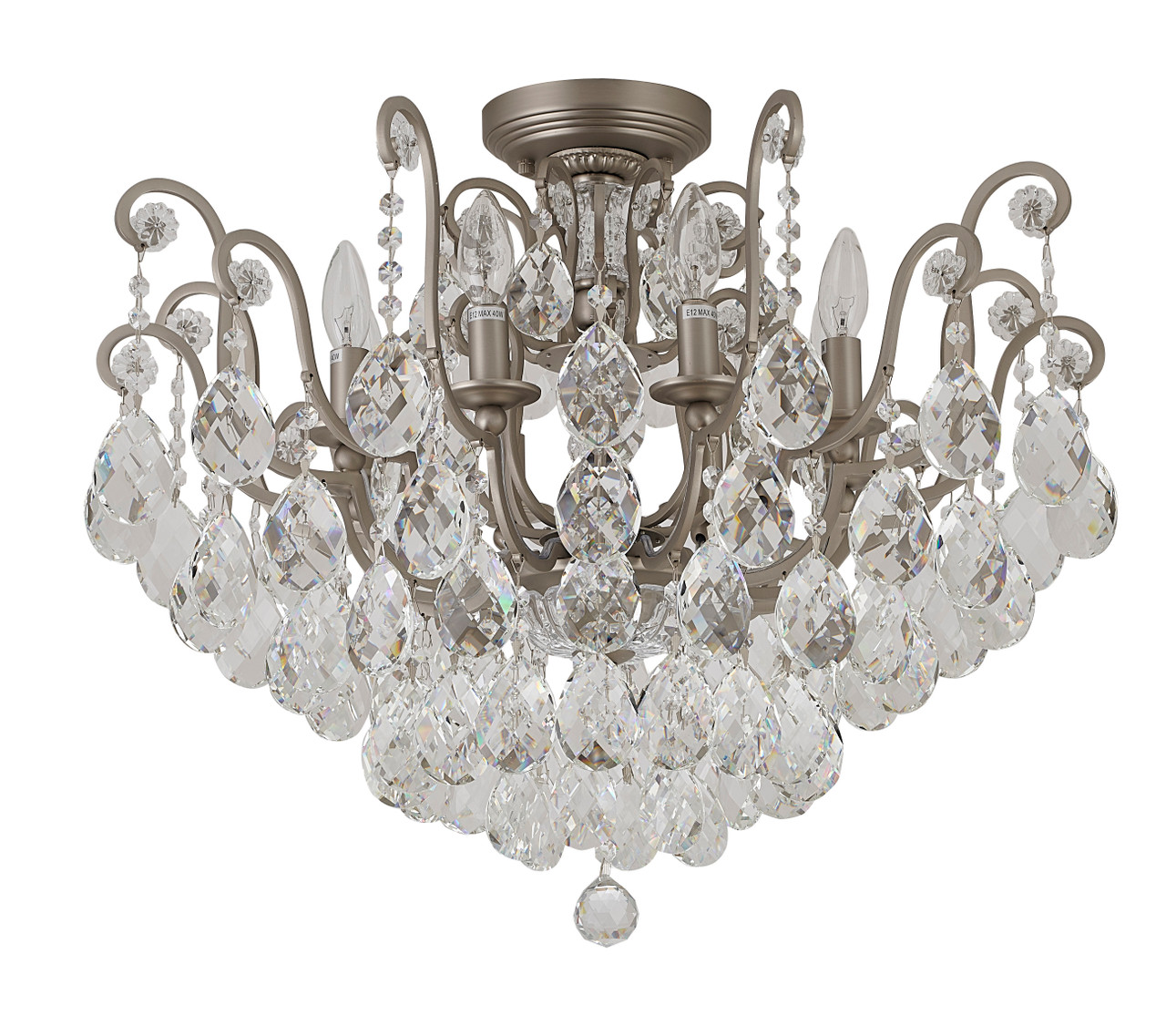 Bethel International BET62PEW-PEN 8-Light Chandelier, Pewter