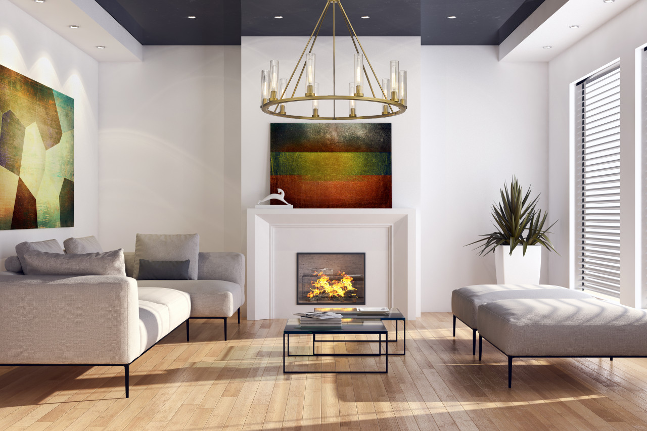 Z-LITE 3031-10RB 10 Light Chandelier, Rubbed Brass