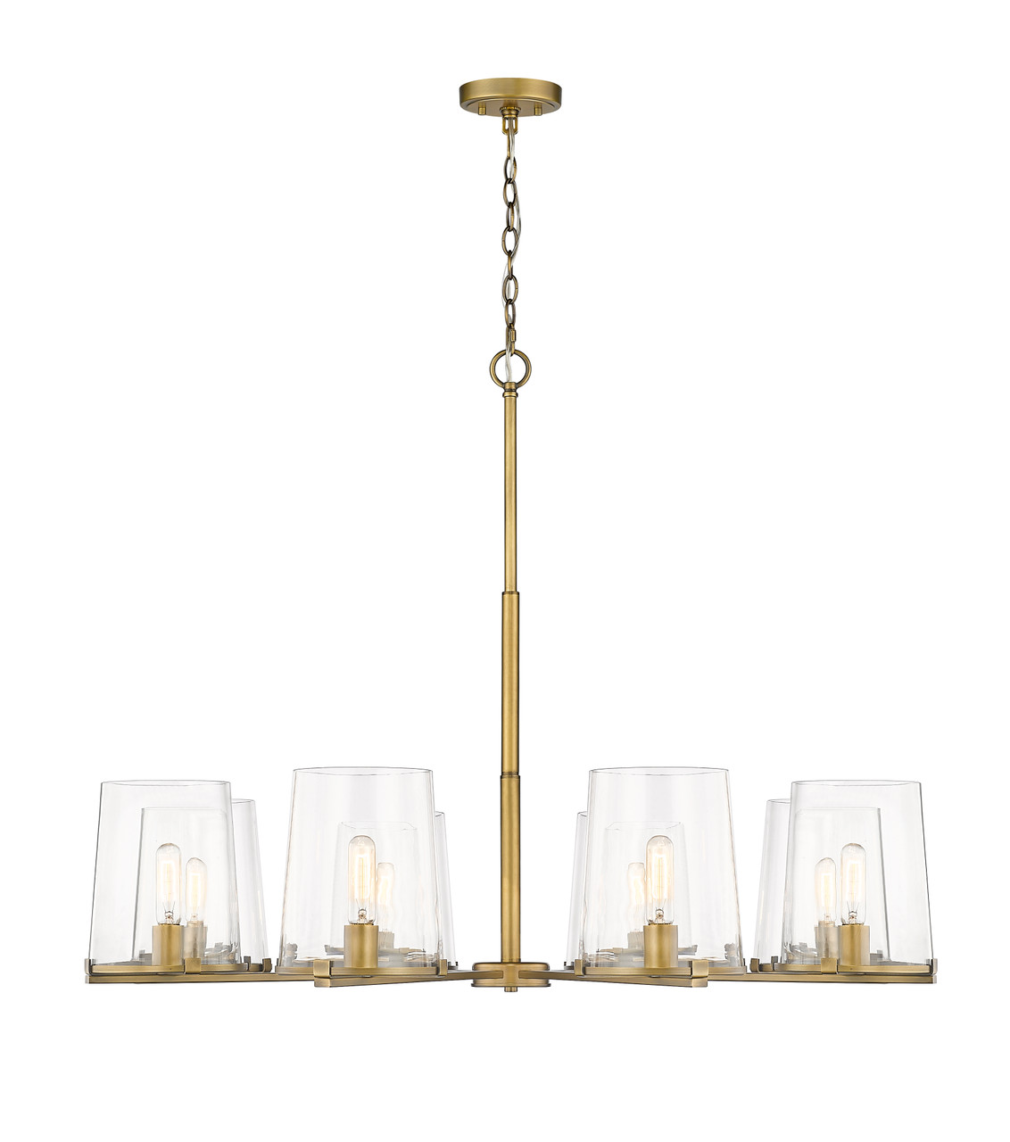 Z-LITE 3032-8RB 8 Light Chandelier, Rubbed Brass