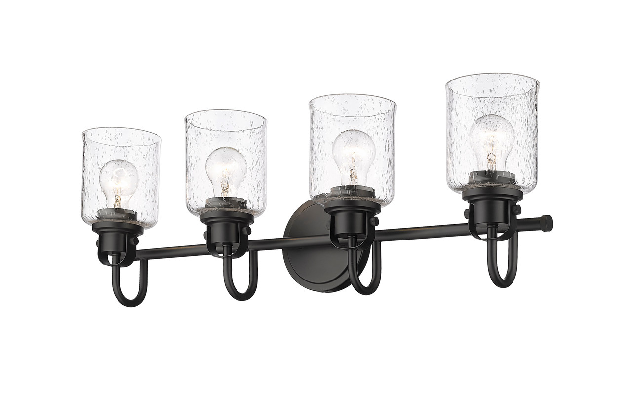 Z-LITE 340-4V-MB 4 Light Vanity, Matte Black