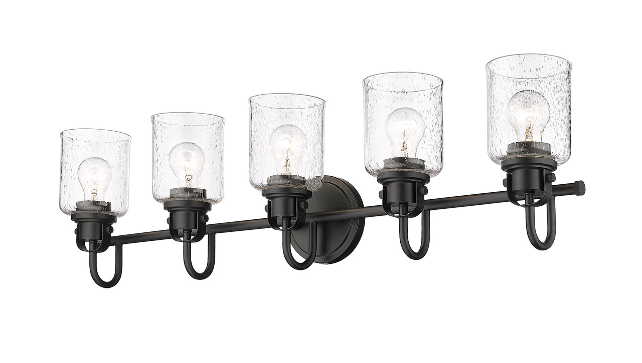 Z-LITE 340-5V-MB 5 Light Vanity, Matte Black Z-LITE 340-5V-MB 5 Light Vanity, Matte Black