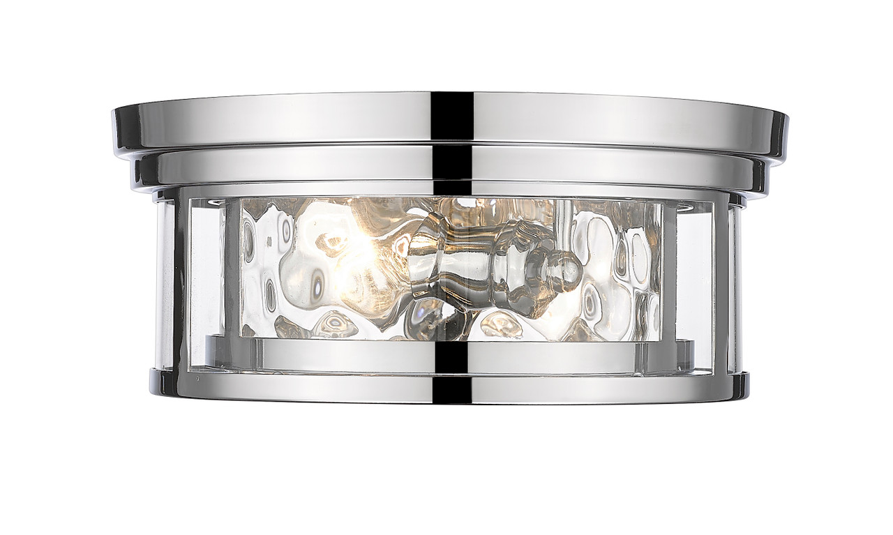 Z-LITE 493F2-PN 2 Light Flush Mount, Polished Nickel