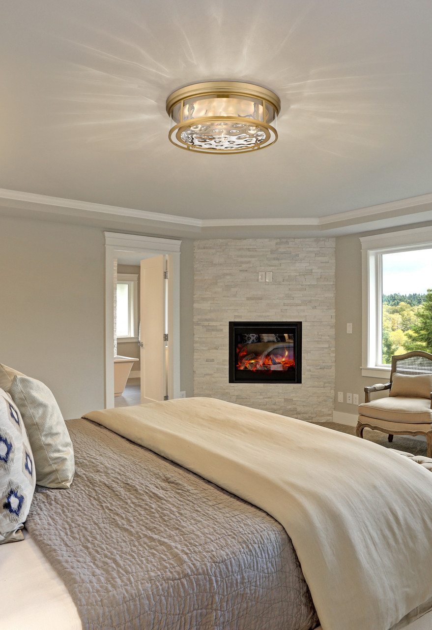 Z-LITE 493F4-OBR 4 Light Flush Mount, Olde Brass