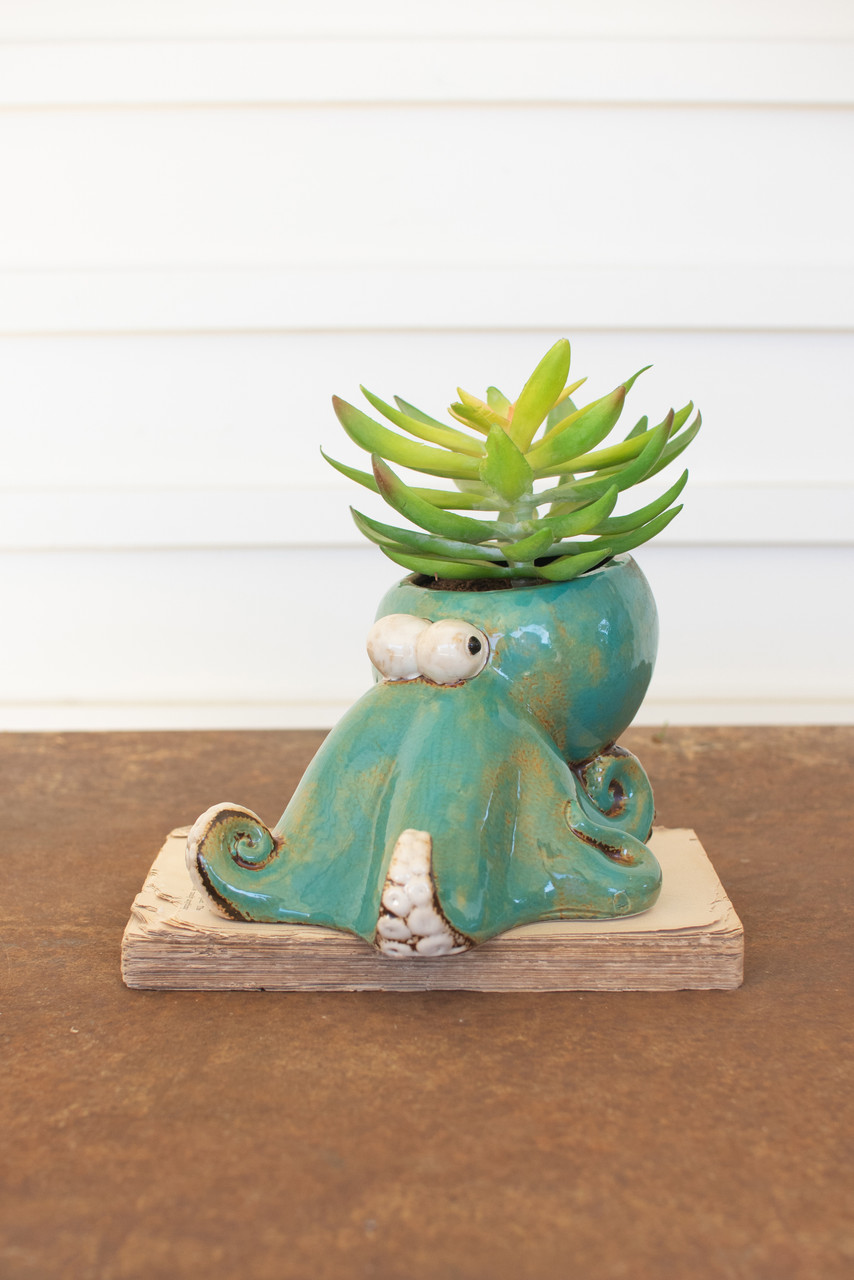 KALALOU CDV2152 CERAMIC OCTOPUS PLANTER