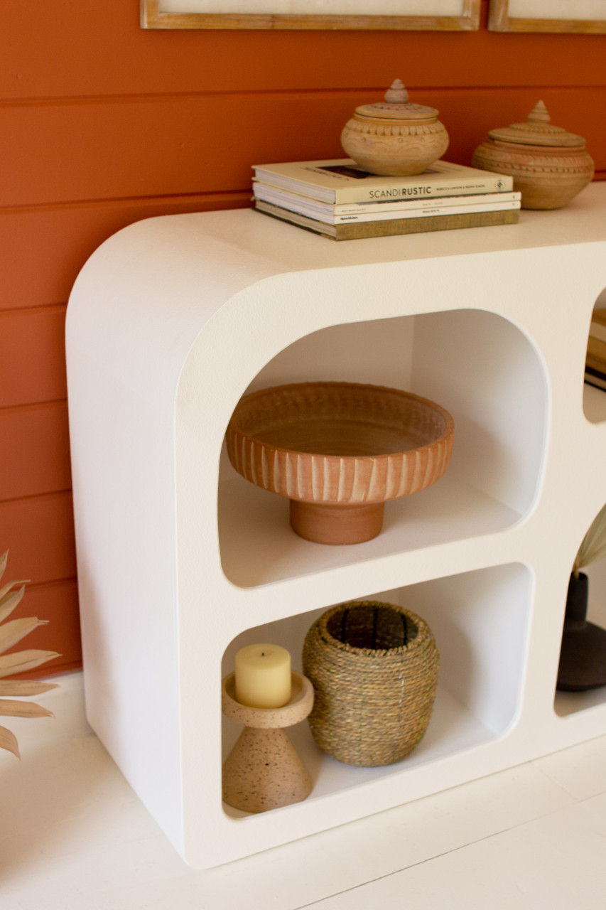 KALALOU CHH1427 WHITE WOOD CONSOLE TABLE #3