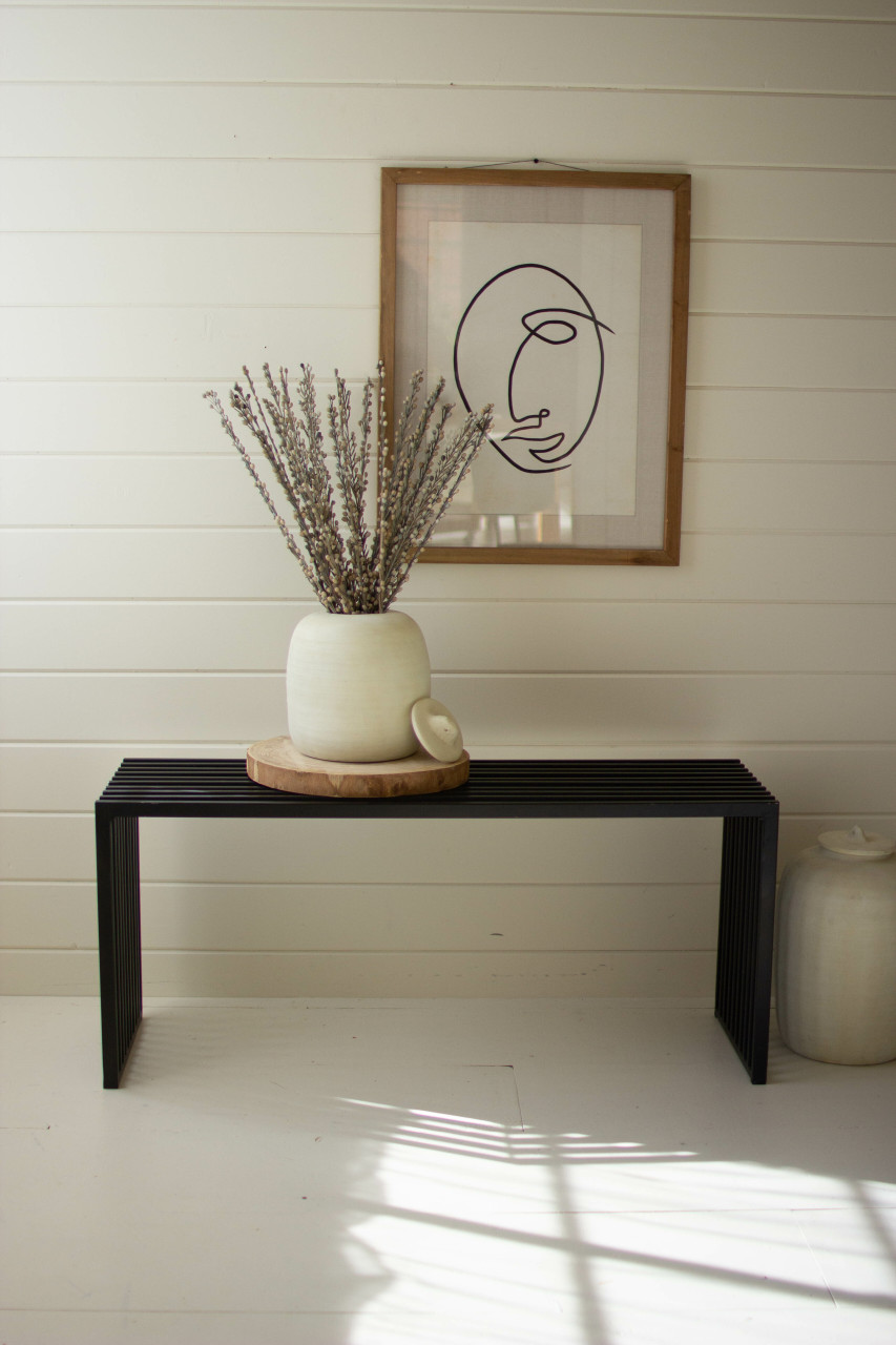 KALALOU CLL2653 BLACK METAL BENCH CONSOLE