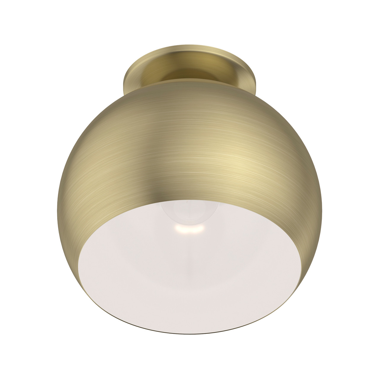 LIVEX LIGHTING 40800-01 1 Light Antique Brass Flush Mount