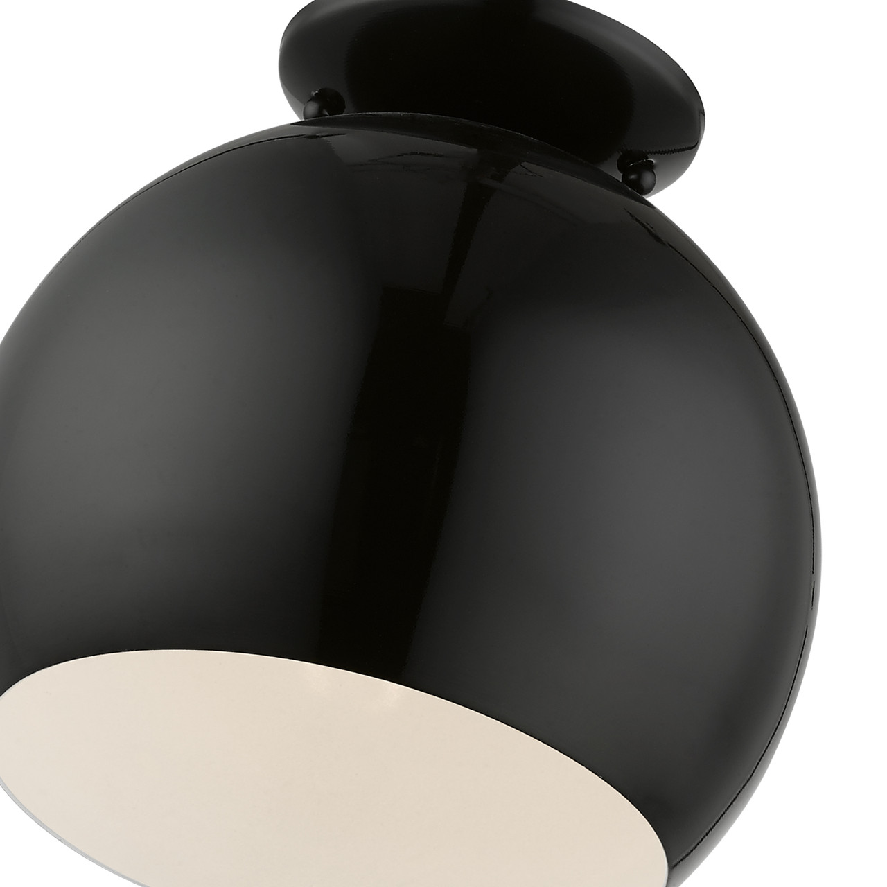 LIVEX LIGHTING 43390-68 1 Light Shiny Black Semi-Flush Mount