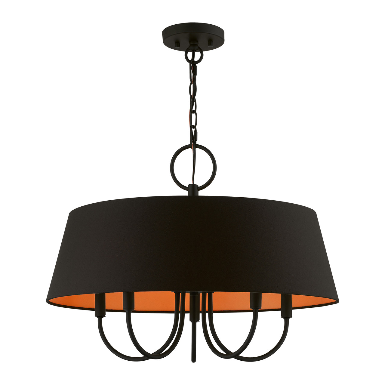 LIVEX LIGHTING 51355-04 5 Light Black Pendant Chandelier