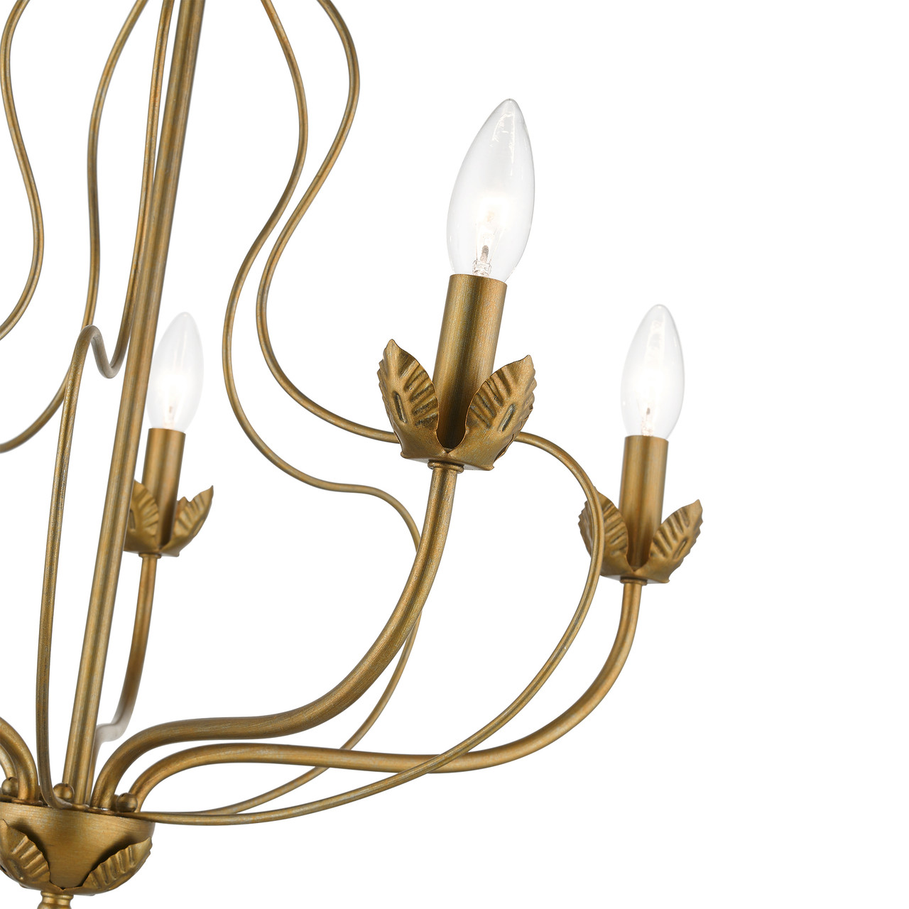 LIVEX LIGHTING 42905-48 5 Light Antique Gold Leaf Chandelier