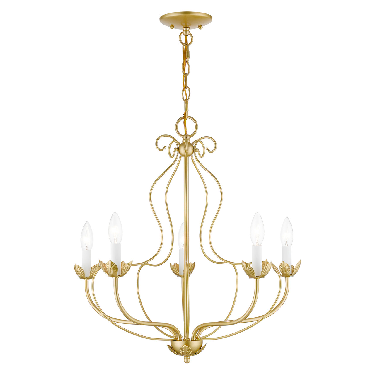 LIVEX LIGHTING 42905-33 5 Light Soft Gold Chandelier