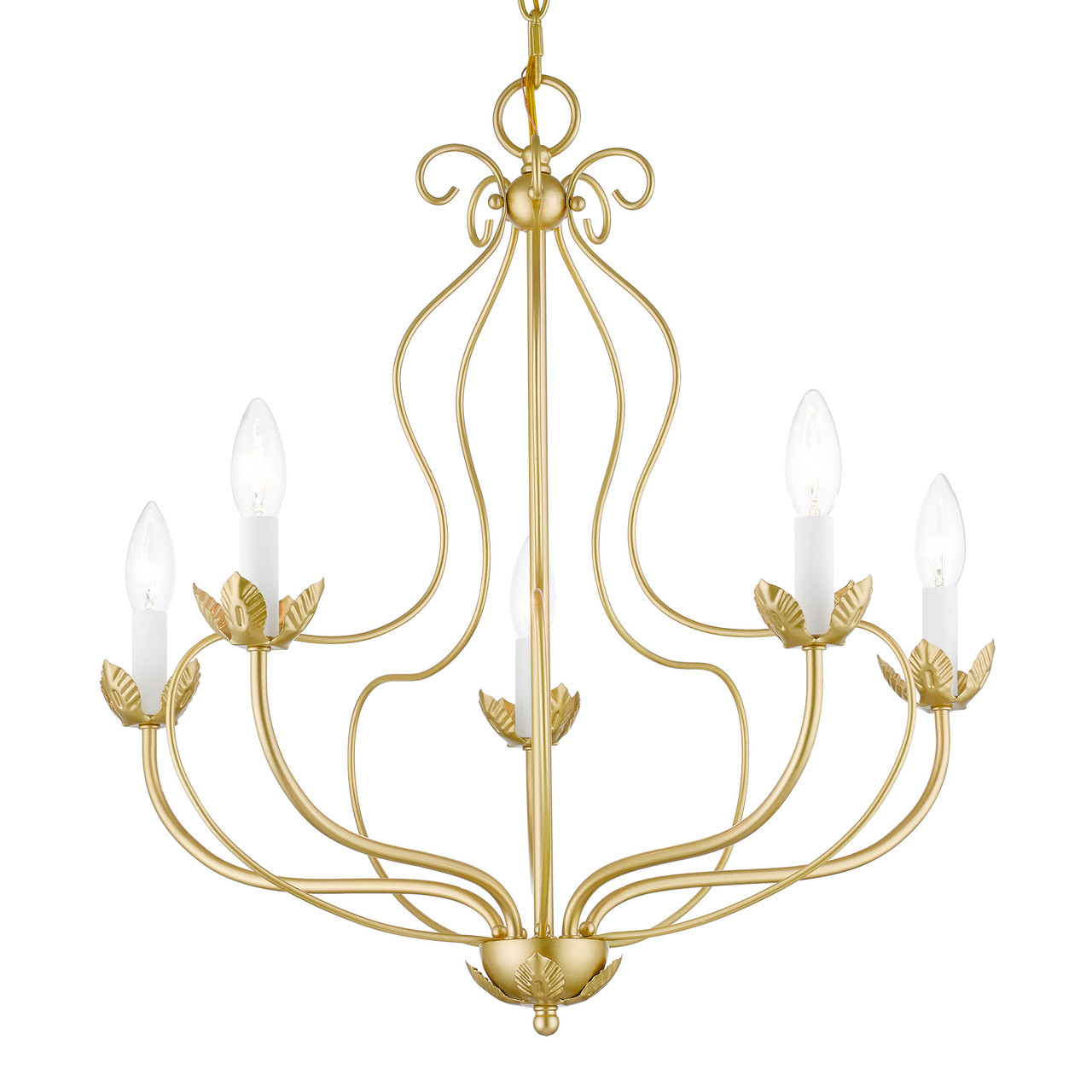 LIVEX LIGHTING 42905-33 5 Light Soft Gold Chandelier