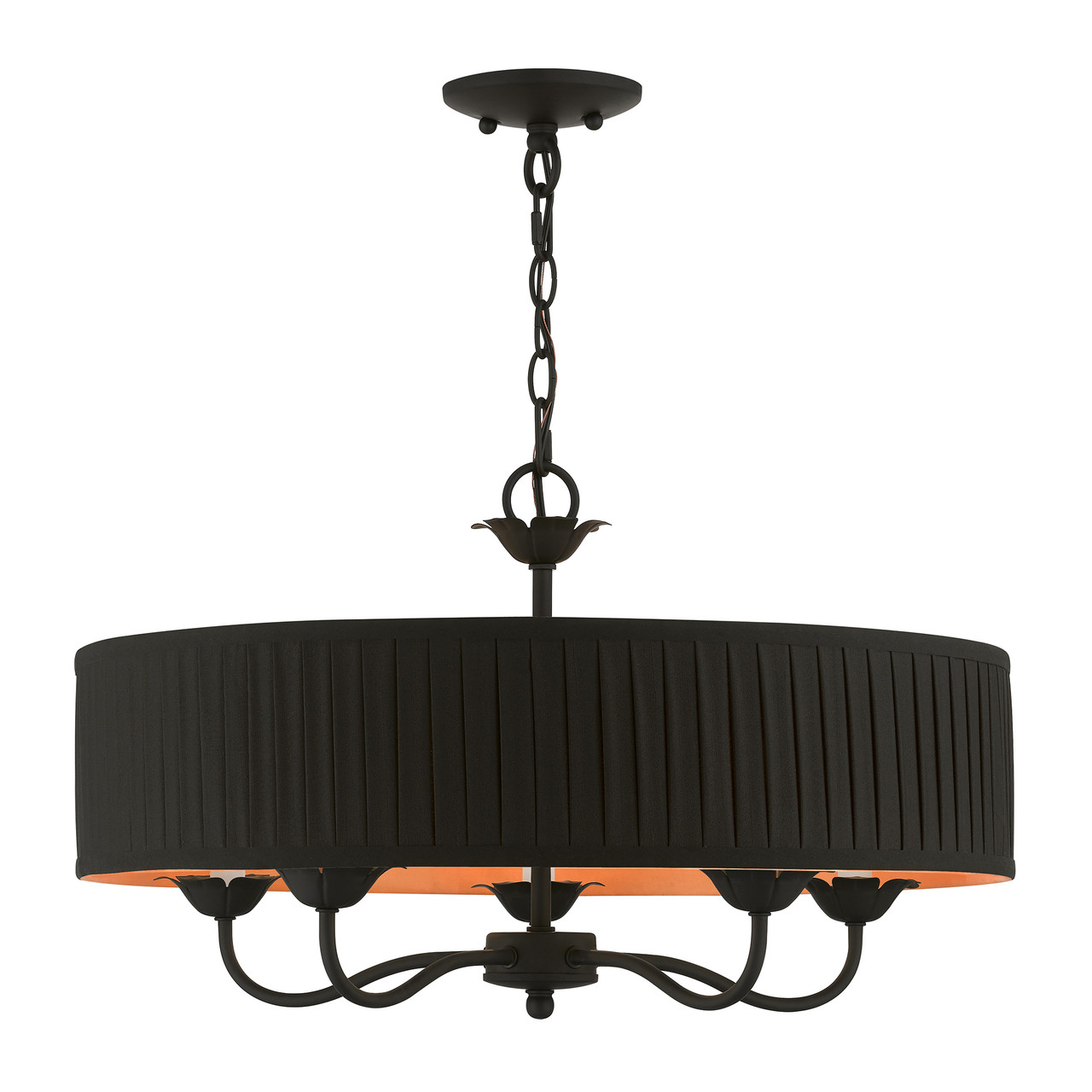 LIVEX LIGHTING 41865-04 5 Light Black Pendant Chandelier