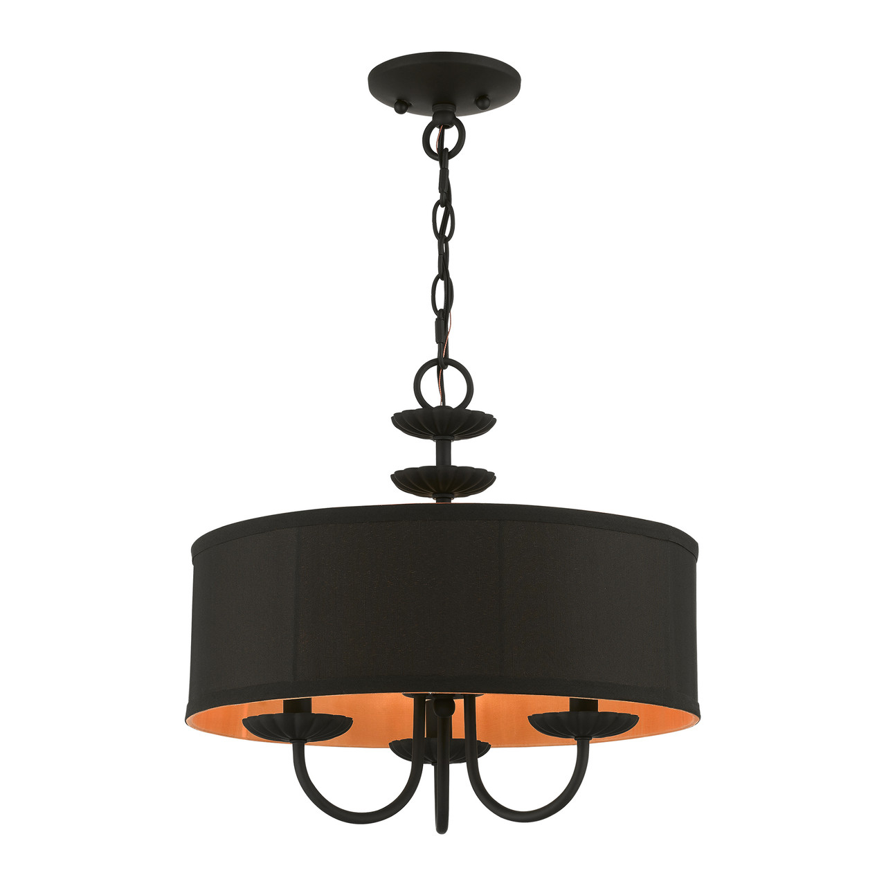 LIVEX LIGHTING 45123-04 3 Light Black Pendant Chandelier