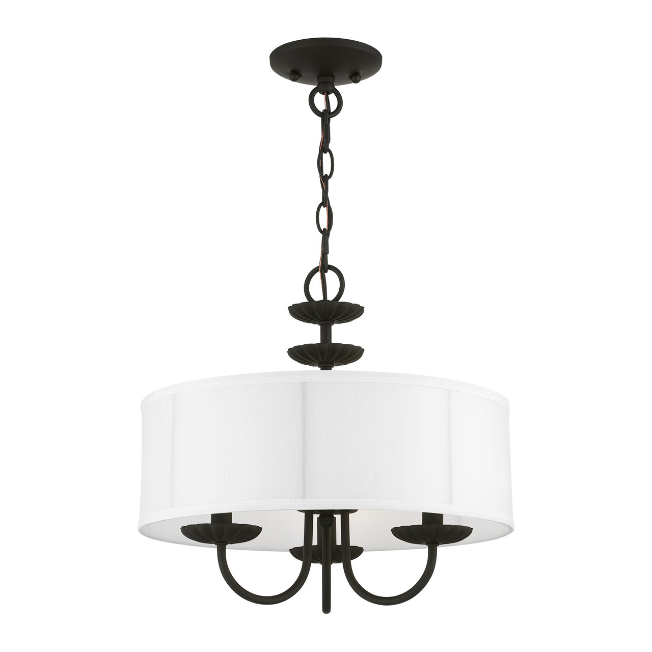 LIVEX LIGHTING 42983-04 3 Light Black Pendant Chandelier