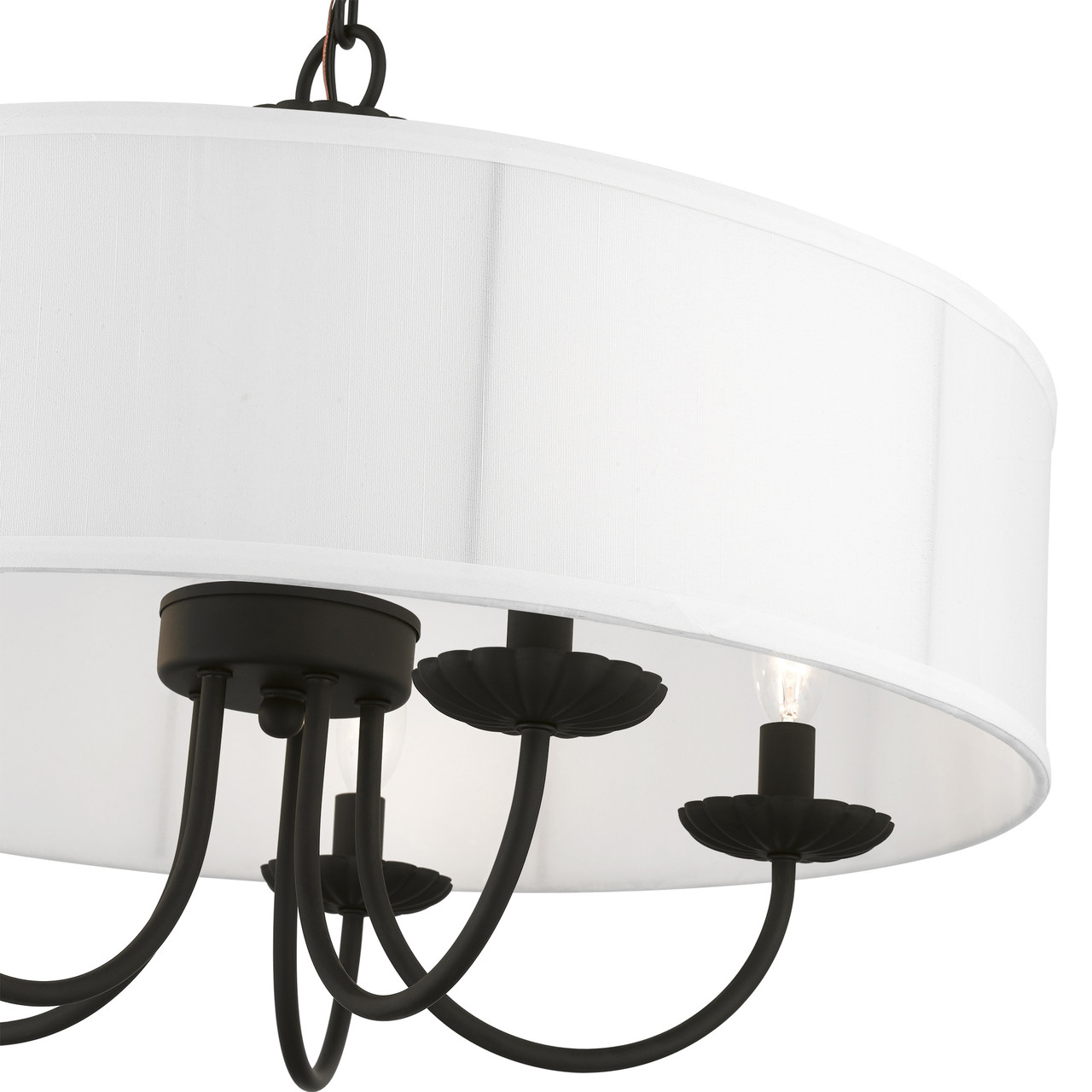 LIVEX LIGHTING 42985-04 5 Light Black Pendant Chandelier