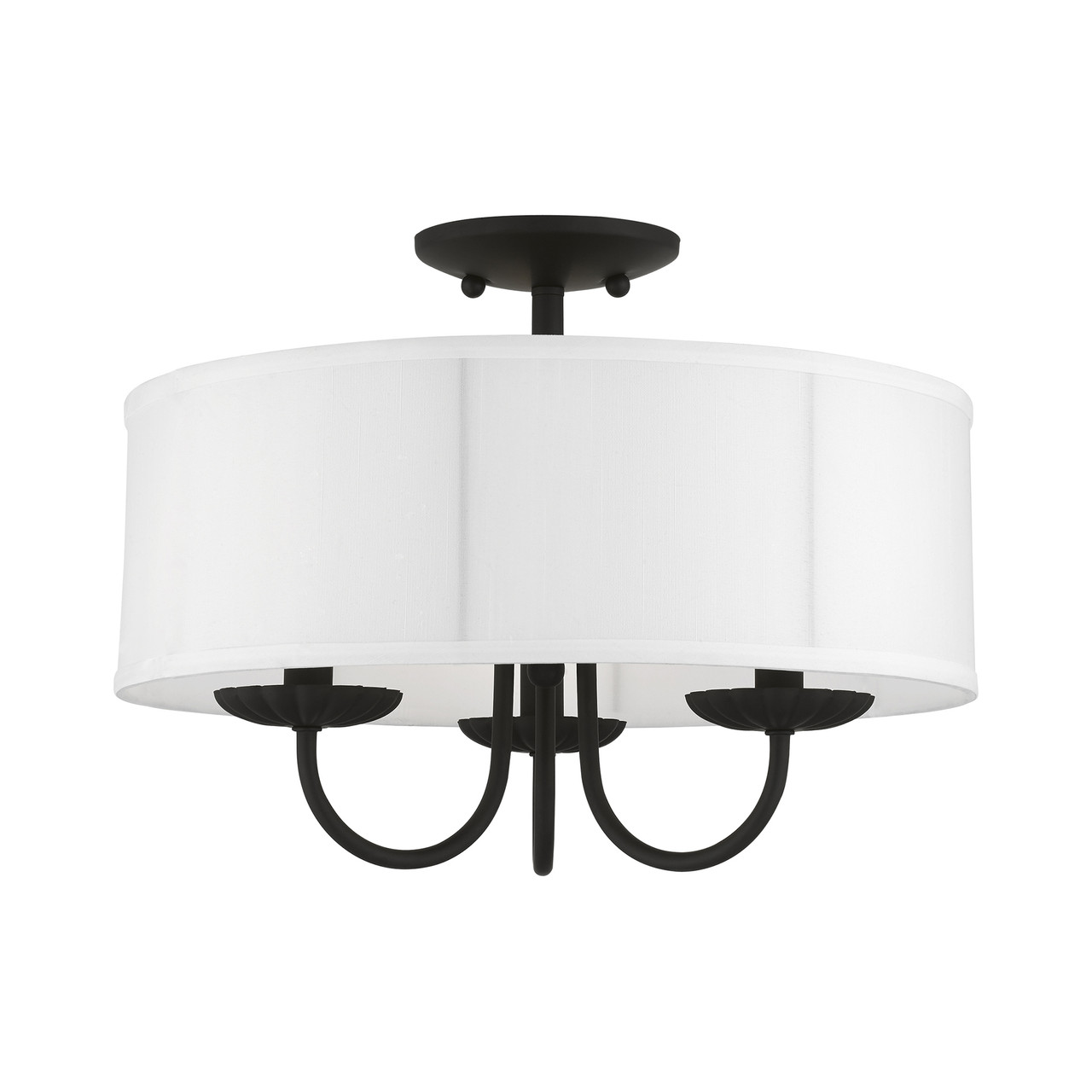 LIVEX LIGHTING 42989-04 3 Light Black Semi-Flush Mount