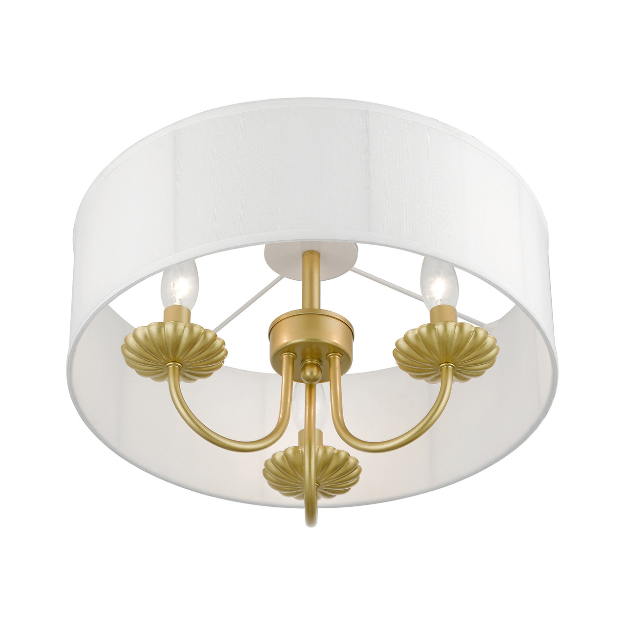 LIVEX LIGHTING 42989-33 3 Light Soft Gold Semi-Flush Mount