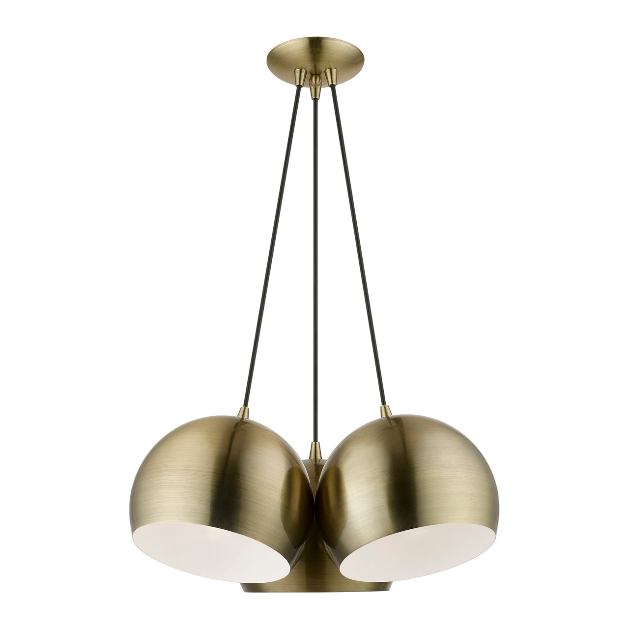 LIVEX LIGHTING 40803-01 3 Light Antique Brass Multi Pendant