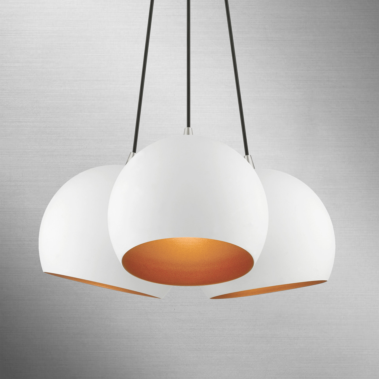 LIVEX LIGHTING 43393-03 3 Light White Globe Pendant