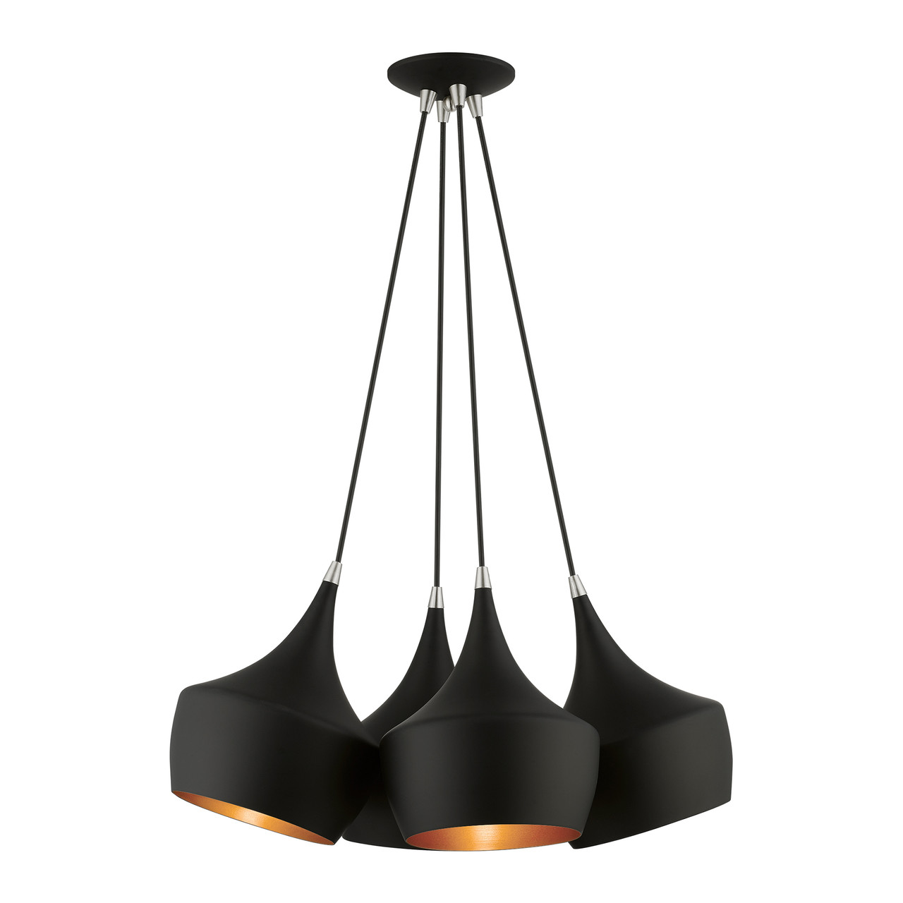 LIVEX LIGHTING 41084-04 4 Light Black Cluster Pendant