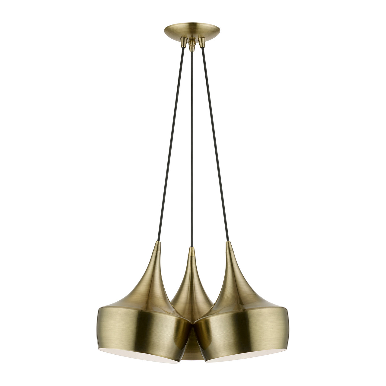 LIVEX LIGHTING 40993-01 3 Light Antique Brass Cluster Pendant