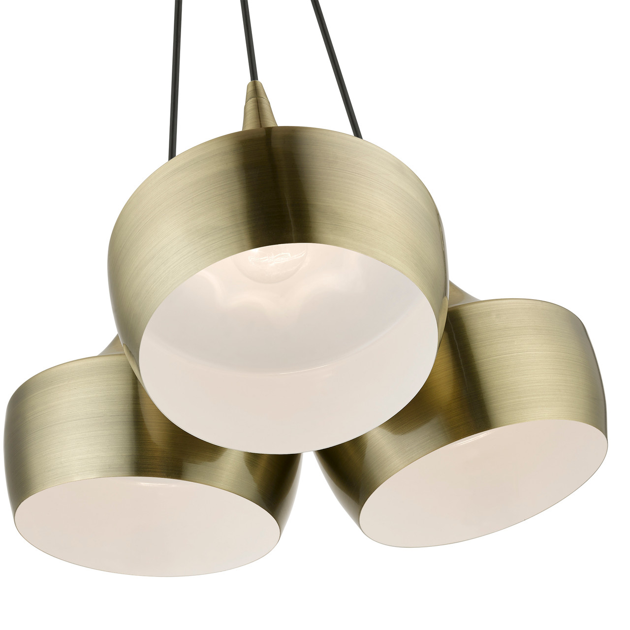 LIVEX LIGHTING 40993-01 3 Light Antique Brass Cluster Pendant