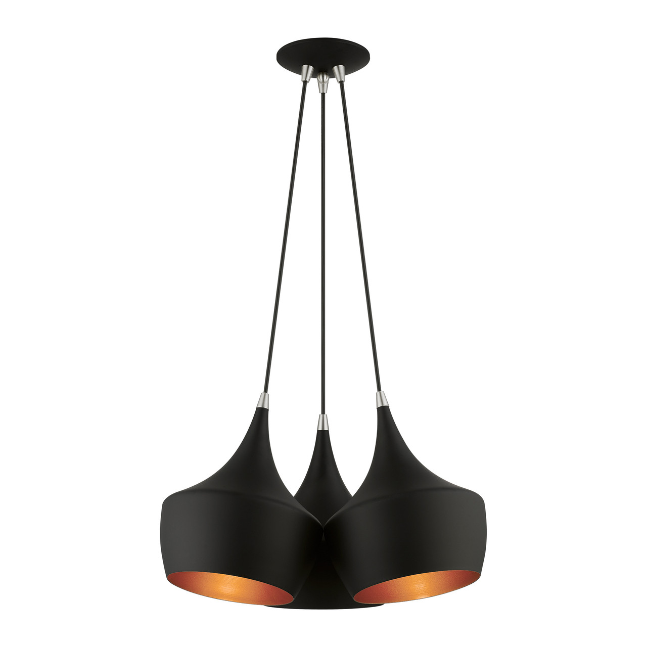 LIVEX LIGHTING 41083-04 3 Light Black Cluster Pendant