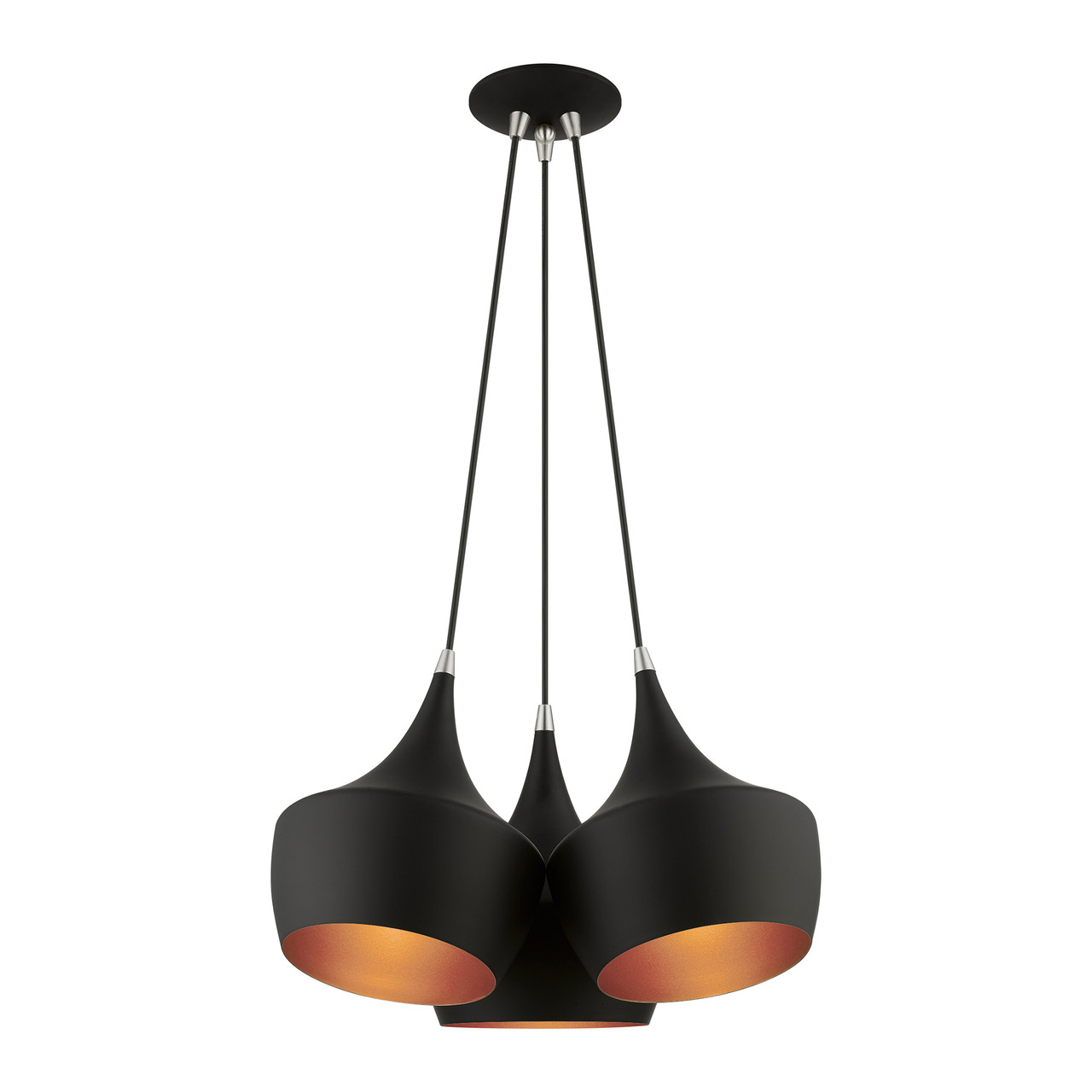 LIVEX LIGHTING 41083-04 3 Light Black Cluster Pendant